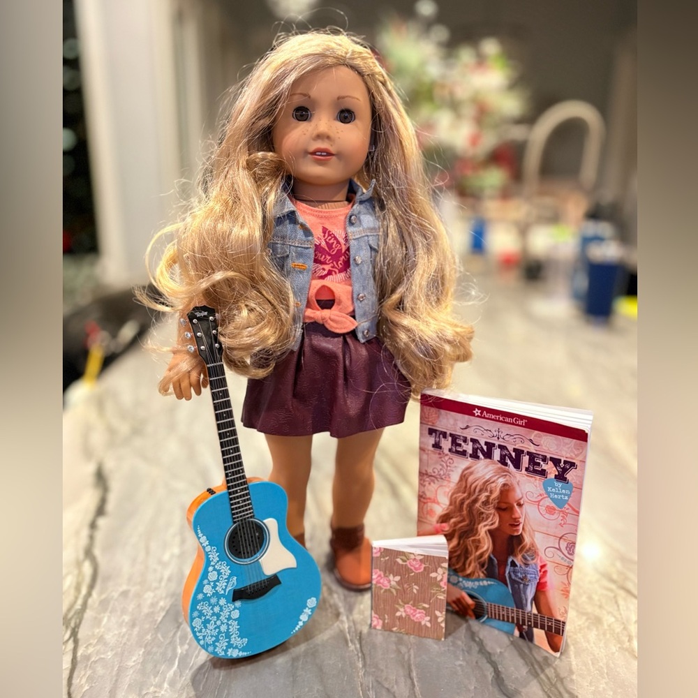 Tenney American Girl Doll with Denim Jacket and Guitar - Blonde Hair